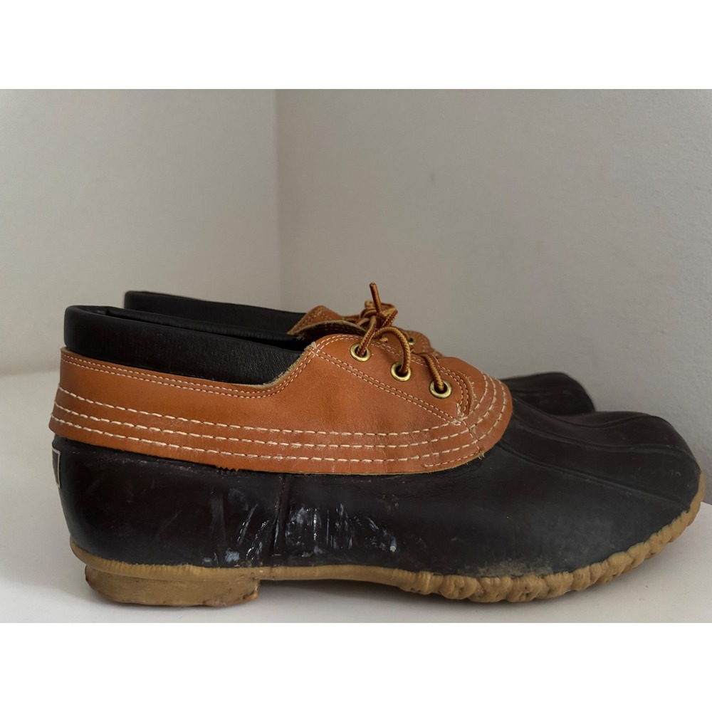 Vintage LL Bean Maine Hunting Shoe Mens 12 M Duck Boots Low Brown 90s Gorpcore - Picture 3 of 6